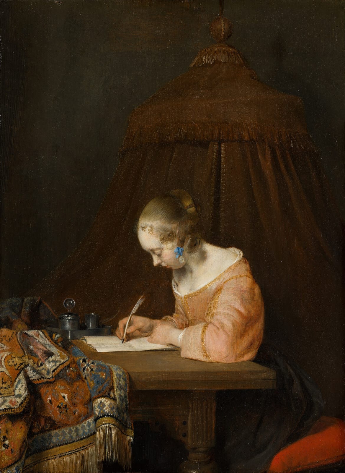 Gerard ter Borch, Woman Writing a Letter, c. 1655. Mauritshuis, The Hague.